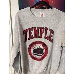 Vintage Jerzees Temple University Sweatshirt Mens Large Grey Made in USA 90s
